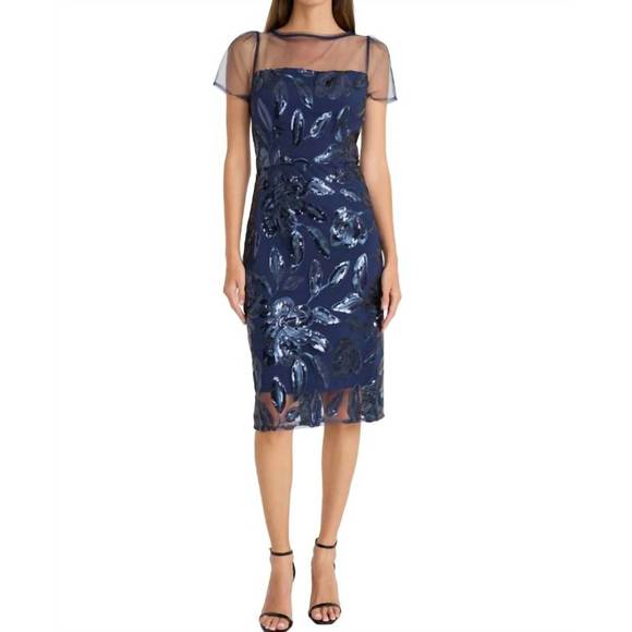 NEW MAGGY LONDON leonelle navy floral dress in navy - Picture 1 of 3